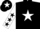 Silk - Black, White star, White sleeves, Black stars, Black cap, White star