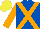 Silk - Royal Blue, Orange cross belts and sleeves, Yellow cap