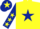 Silk - Yellow, Dark Blue star, Dark Blue sleeves, Yellow stars, Dark Blue cap, Yellow star