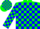 Silk - Green, Blue Blocks