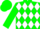 Silk - Green, White Diamonds,Green Sleeves