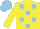 Silk - Yellow, Light Blue spots, Yellow sleeves, Light Blue cap