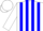 Silk - White, blue stripes, white cap