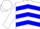 Silk - White, blue chevrons, white cap