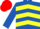 Silk - Royal Blue, Yellow chevrons, Red cap