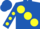 Silk - Royal Blue, large Yellow spots, Royal Blue sleeves, Yellow spots