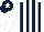 Silk - WHITE & DARK BLUE STRIPES, dark blue cap, white star