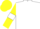 Silk - White, yellow sleeves, white armlets, yellow cap