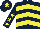 Silk - Dark Blue, Yellow chevrons, Dark Blue sleeves, Yellow stars, Dark Blue cap, Yellow star