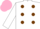 Silk - White, Chocolate spots, Pink cap