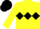 Silk - Yellow, black triple diamond and cap