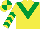 Silk - Yellow, Emerald Green chevron, chevrons on sleeves, quartered cap