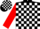 Silk - Black and White Blocks, Red Sleeves