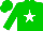 Silk - Green, White Star