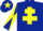 Silk - DARK BLUE, yellow cross of lorraine, diabolo on sleeves, yellow star on cap