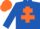 Silk - ROYAL BLUE, orange cross of lorraine, orange cap