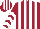 Silk - MAROON & WHITE STRIPES, white chevrons on sleeves, striped cap