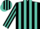 Silk - Black, Turquoise Stripes