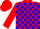 Silk - Red and blue blocks, red cap