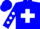 Silk - Blue, White Cross, White Diamonds on Sleeves