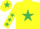 Silk - YELLOW, emerald green star, emerald green stars on sleeves, emerald green star on cap